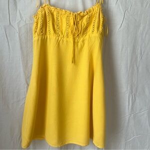yellow spaghetti strap summer dress